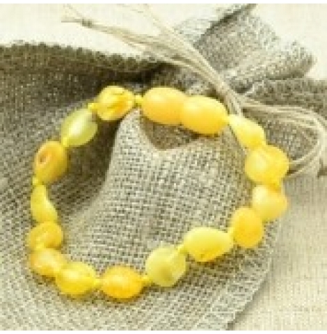 baltic amber anklet, oval beads, butter
